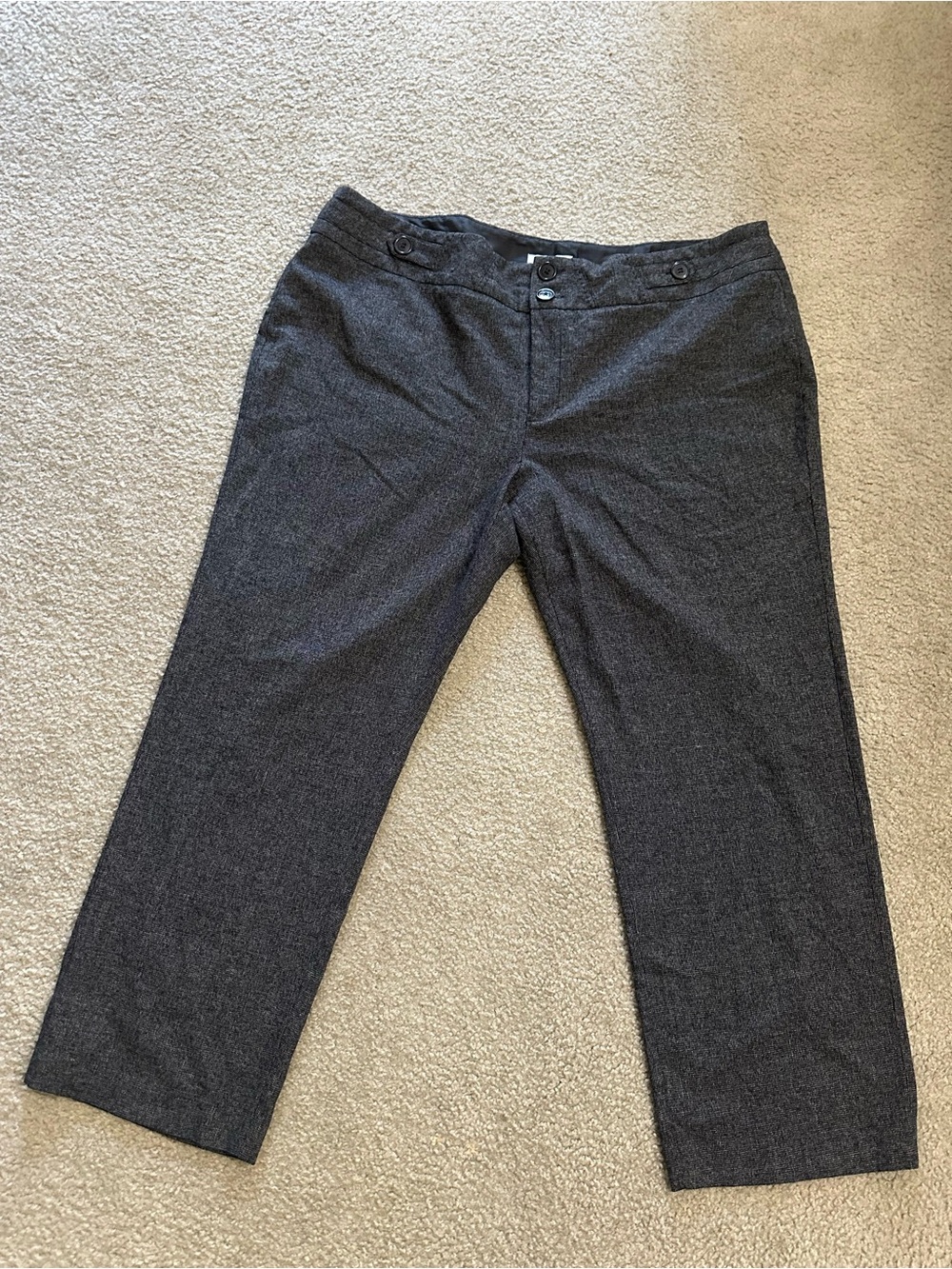 CJ Banks Dark Gray Textured Straight-Leg Dress Pants – Size 24W